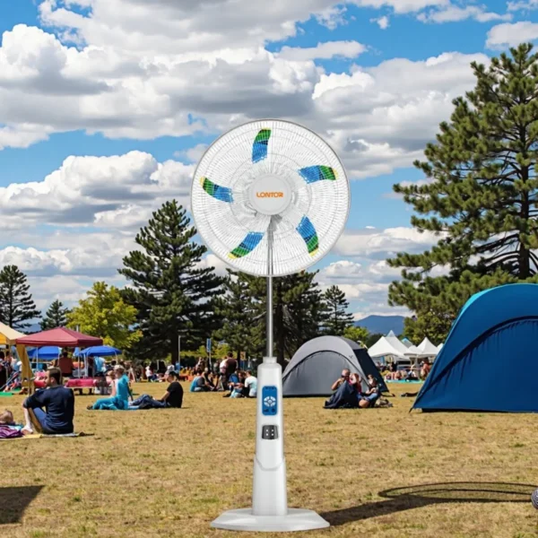 Lontor Commercial Standing Fan, Solar, USB
