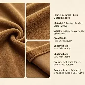 Medium Brown Pleated Curtain, Bamboo - view 3