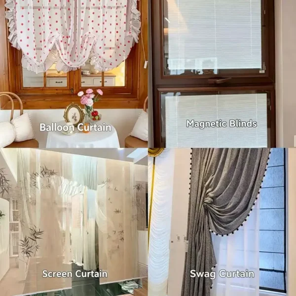 Medium Brown Pleated Curtain, Bamboo - view 6