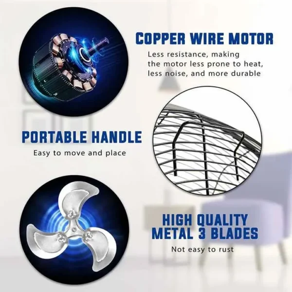 Metal Wall Mounted Fan, Waterproof, Electric - view 4