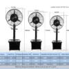 Metal Water Mist Fan, 20/26/30inch, Electric - view 6