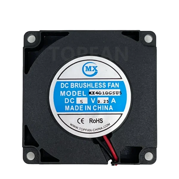 Mini Air Cooling Fan, 5V, 4010, Radial, Plastic