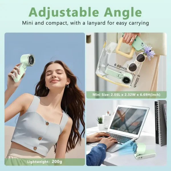 Mini Handheld Cooling Fan, Portable, LED - view 3