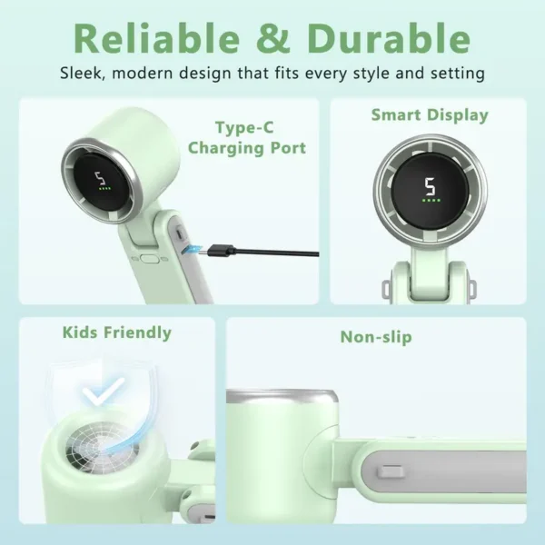 Mini Handheld Cooling Fan, Portable, LED - view 6