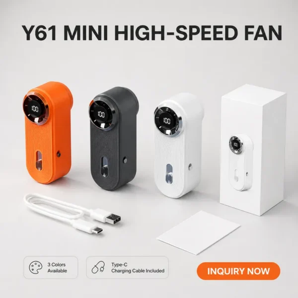 Mini Handheld Fan, USB, 1800mAh, 100, LED - view 6