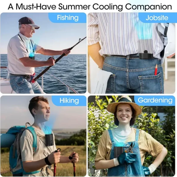 Mini Hanging Waist Fan, Portable, 3.7W, Battery - view 5