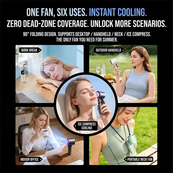 Mini Portable Handheld Fan, USB, 1800mAh - view 6