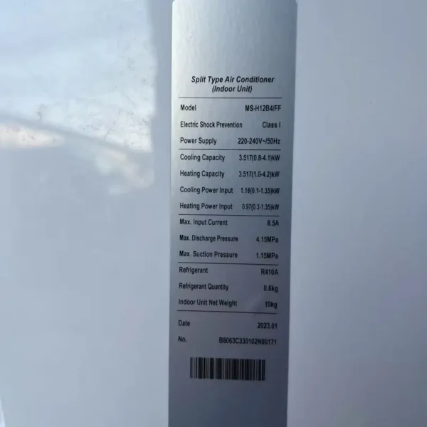 Mini Split Air Conditioner, FECTO, 12000btu, T3, 3D - view 4