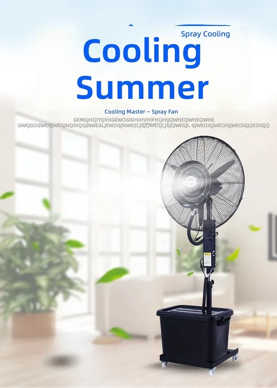 Mist Spray Cooling Fan, Wall, 3-Blade - view 4