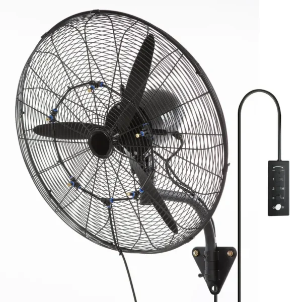 Misting Wall Mount Fan, 24-Inch, 3-Speed, 7000, CFM