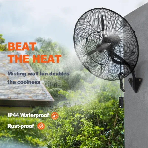 Misting Wall Mount Fan, 24-Inch, 3-Speed, 7000, CFM - view 4