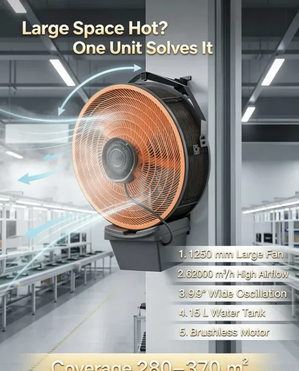 Misting Wall Mounted Fan, Plastic, 220 V - view 4