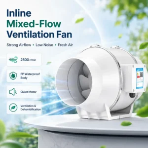 Mixed Flow Duct Fan, 220V, Wall