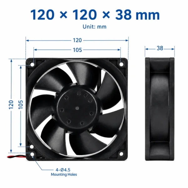 Mmf-12f24ds-cn1 Axial Fan, MELCO, TECHNOREX, 24VDC, 12CM - view 6