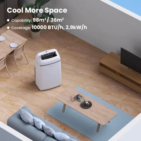 Mobile Air Conditioner, 10000BTU, Portable, Plastic - view 3