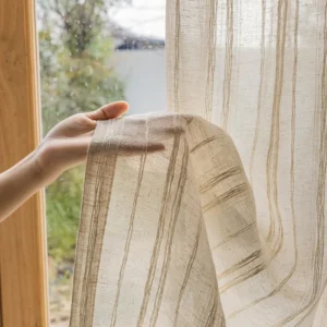 Modern Stripe Design Curtain, 100% Polyester, Pinch Pleat