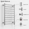 Mounted Bathroom Towel Warmer, 304, Stainless, Steel, Wall - view 2