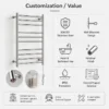 Mounted Bathroom Towel Warmer, 304, Stainless, Steel, Wall - view 6