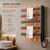 Mounted Electric Towel Warmer, Wall, 180°, Aluminum, Stainless - view 5