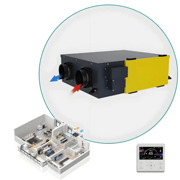 Mounted Erv Recuperator Fan, Ceiling, JMS-AHEPF25D - view 2