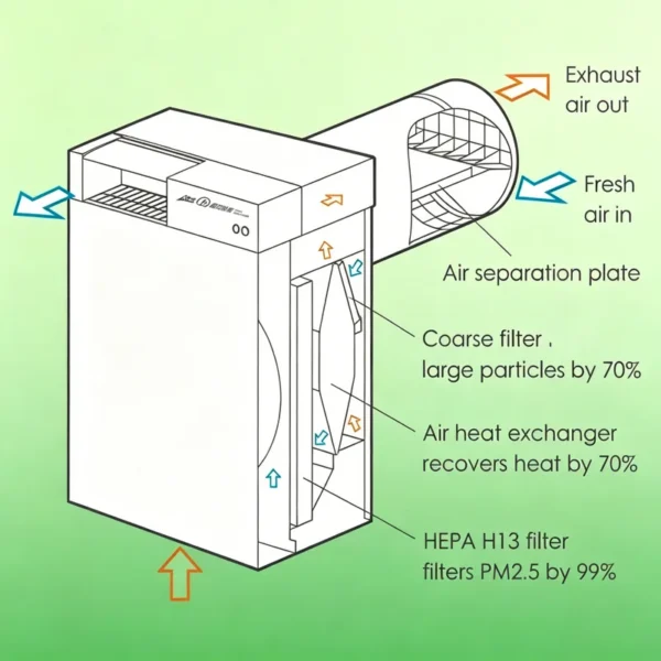 Mounted Fresh Air Ventilator, BROAD, ERV, Wall, HEPA - view 3
