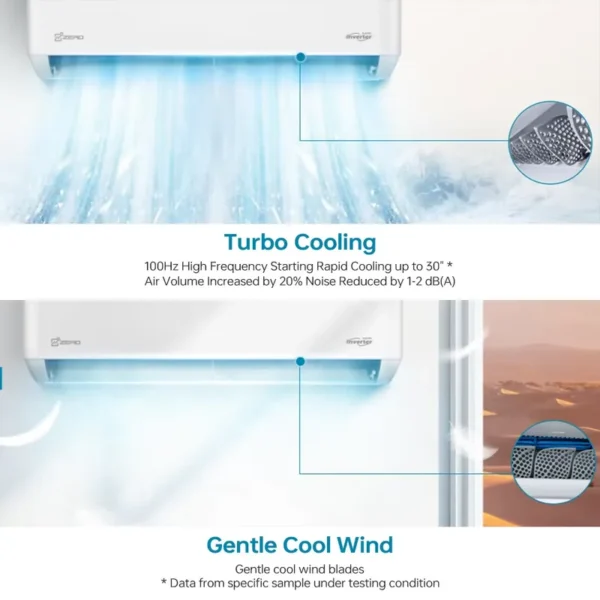 Mounted Inverter Air Conditioner, ZERO, 9000-24000, Wall - view 4