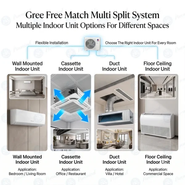 Multi Split Heat Pump, R32, Inverter, Wall, Ceiling - view 2