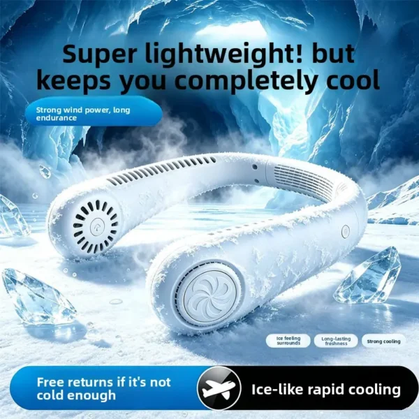 Neck Hanging Fan, Portable, Plastic - view 2