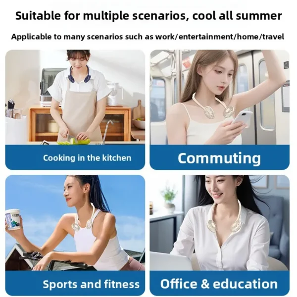 Neck Portable Charging Fan, Battery, ABS+PC - view 3