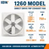 Negative Pressure Exhaust Fan, 1260mm, IP55, FRP, 38000m3h
