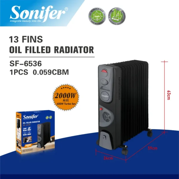 Oil-filled Radiator, SF-6536, 2000W - view 3