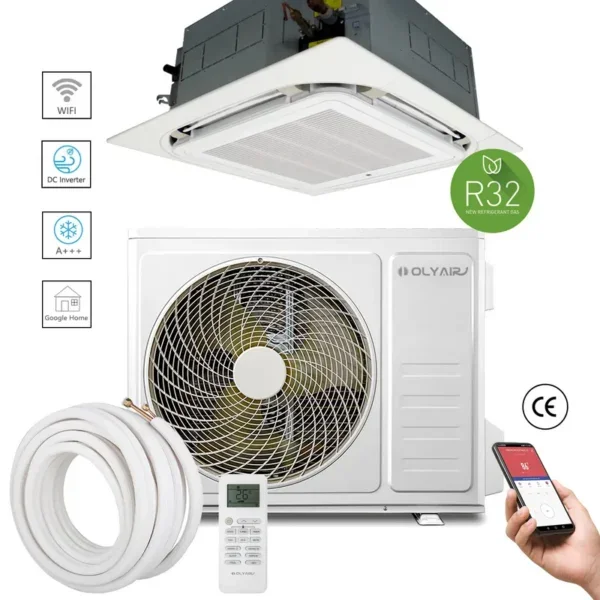 Olyair Central Air Conditioner, Ceiling, 8-Way, 360, Inverter