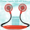 Operated Portable Neck Fan, 2600mAh, 6-Speed, USB - view 2