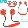 Operated Portable Neck Fan, 2600mAh, 6-Speed, USB - view 6