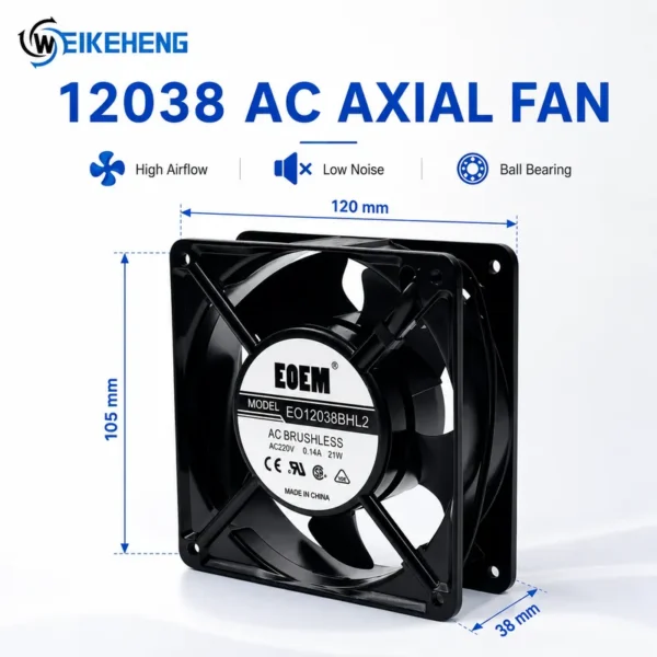 Original Fan, 220VAC, 0.14A, 21W, 12038 - view 6