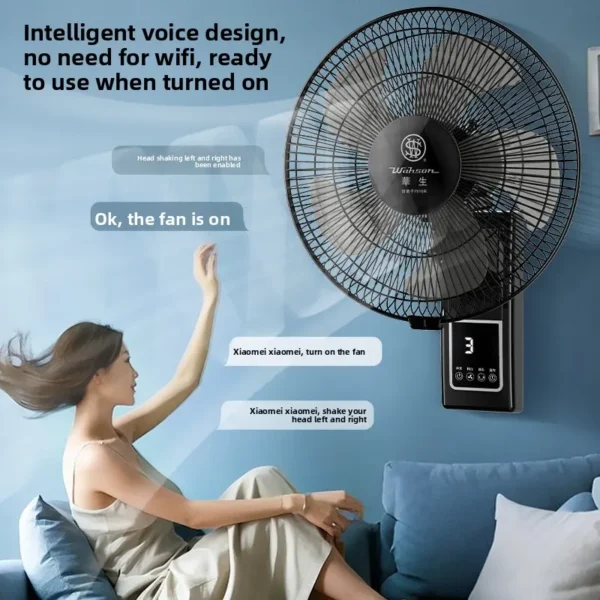 Oscillating Air Cooling Fan, aluminum, Wall - view 3