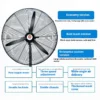 Oscillating Air Cooling Fan, Wall, Electric, Metal - view 2