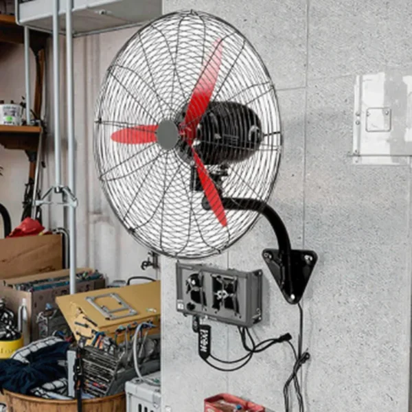 Oscillating Air Cooling Fan, Wall, Electric, Metal - view 4