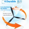 Oscillating Air Cooling Fan, Wall, Electric, Metal - view 5