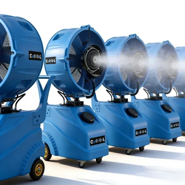 Oscillating Trolley Misting Fan, 8000CFM, Portable