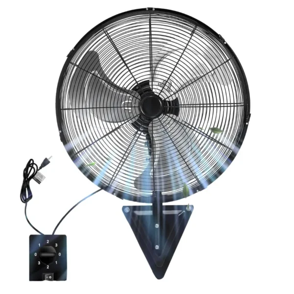 Oscillating Wall Mount Fan, Electric, Metal - view 3
