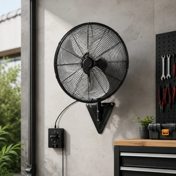 Oscillating Wall Mount Fan, Electric, Metal - view 4