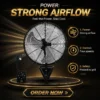 Oscillating Wall Mount Fan, Electric, Metal - view 5