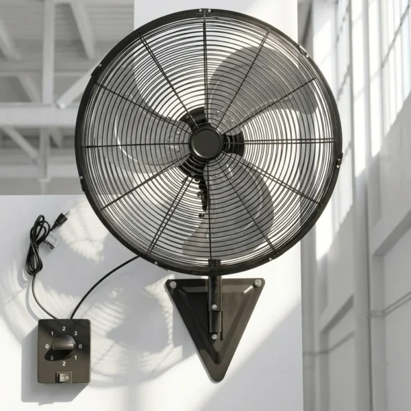 Oscillating Wall Mount Fan, Electric, Metal - view 6