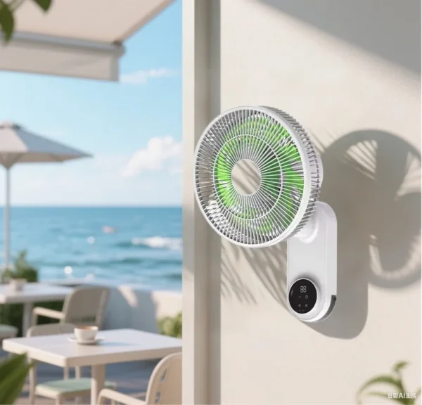 Oscillating Wall Mount Fan, Electric, Plastic - view 6