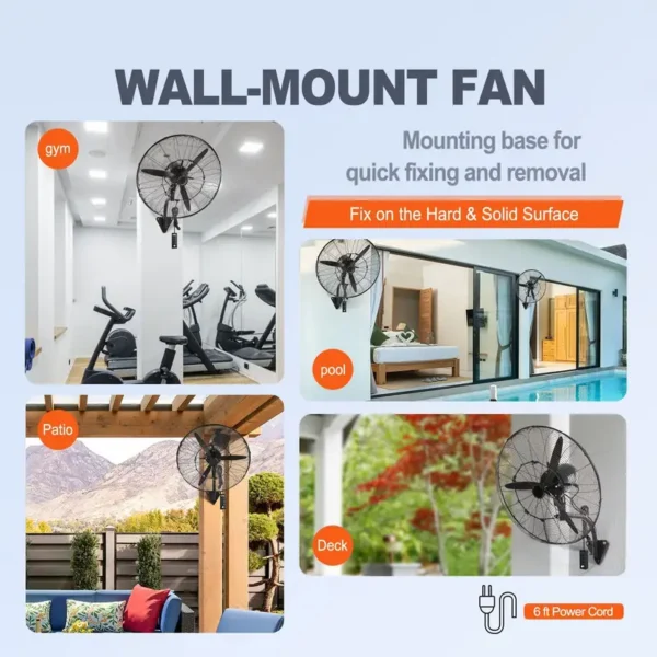 Oscillating Wall-mounted Misting Fan, 24-Inch, Waterproof - view 5