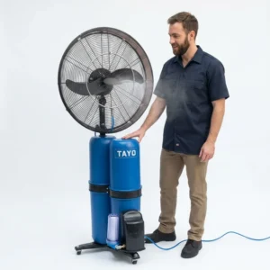 Outdoor Mist Fan, TAYO, 240V, Cast Iron