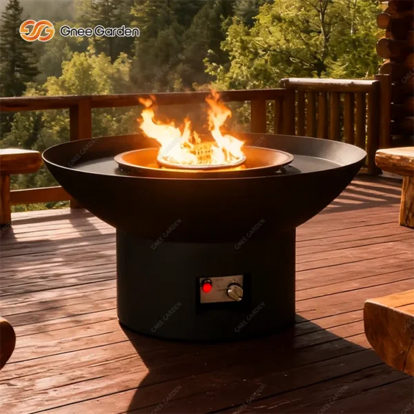 Outdoor Patio Heater, Steel, gas fireplace - view 2
