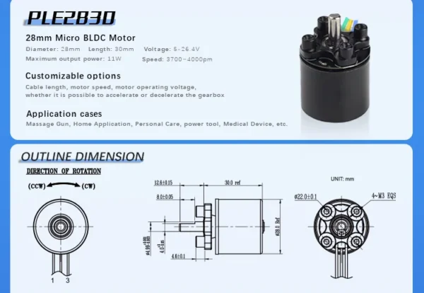 Outrunner Mini Bldc Motor, 28mm, 2834, 2836, 5V - view 4