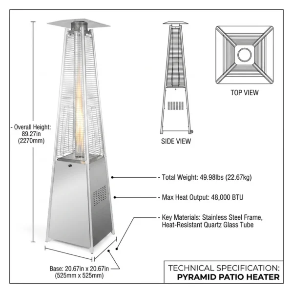 Patio Heater, 000, BTU, 360° - view 2